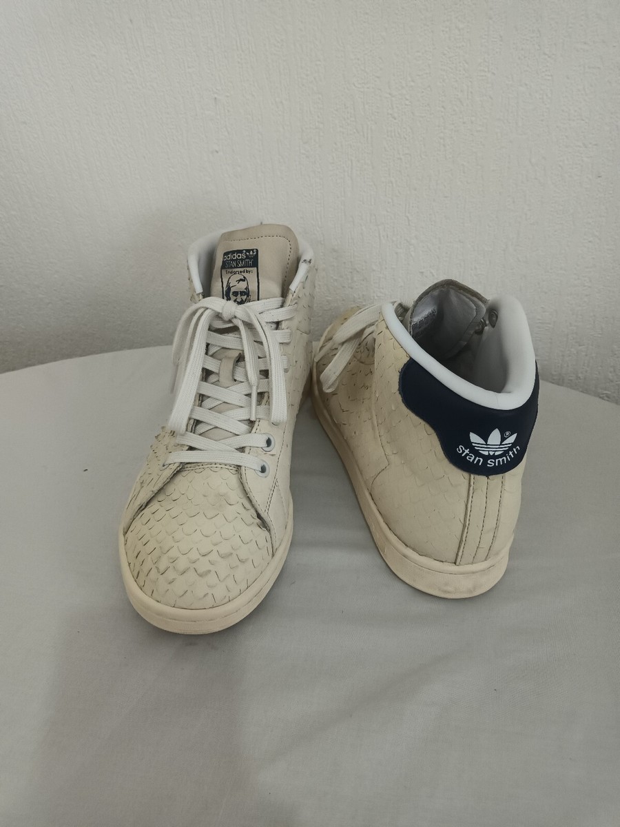 Adidas Stan Smith Men's Cream High Top Leather Trainers UK UK