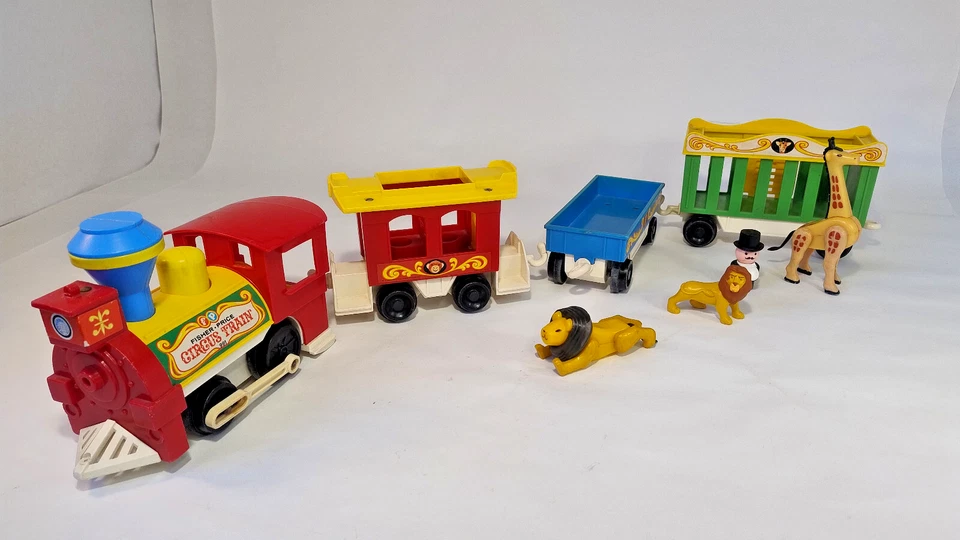 Fisher Price 991 Circus Train Vintage Complet Locomotive Animaux Figurines - Photo 1/4