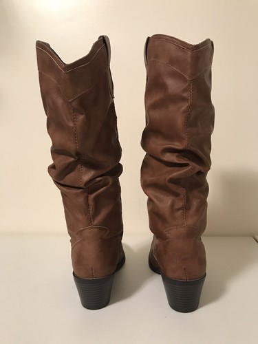 Damen Hotsoles zum Überziehen braun Leder Cowgirl Westernstiefel Größe 7,5 NEU - Bild 7 von 12