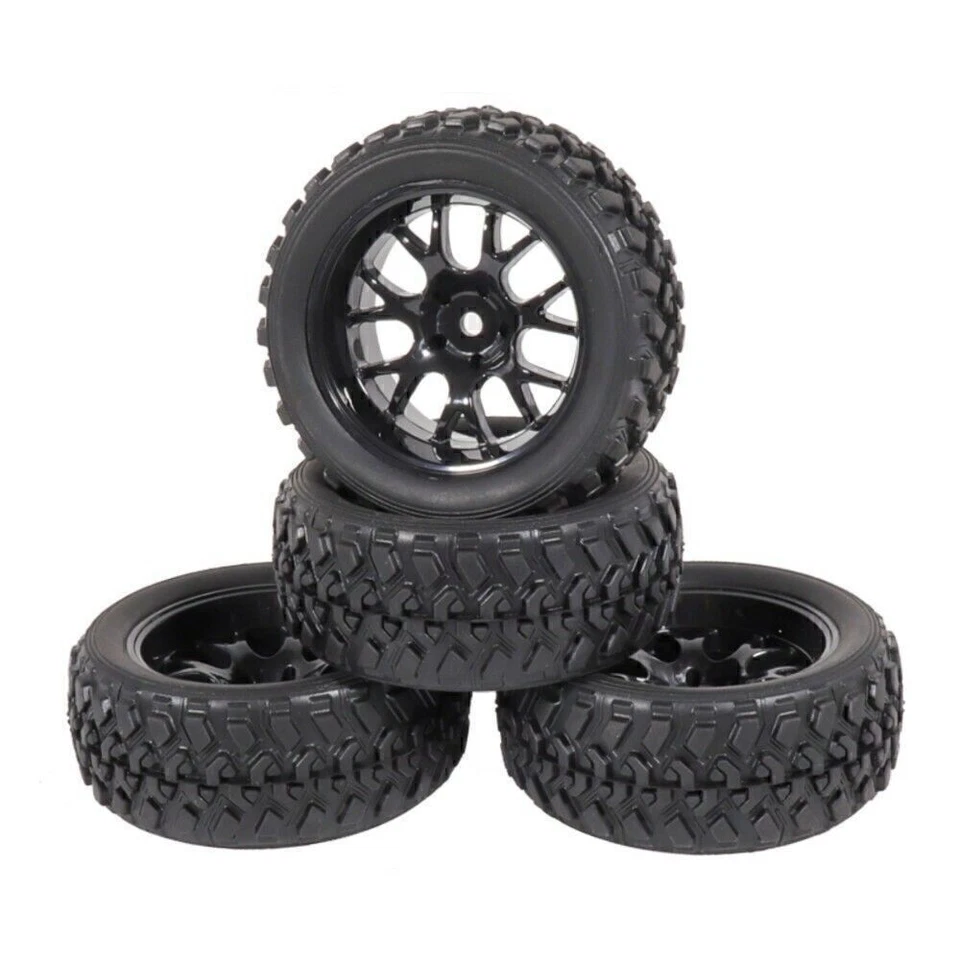 4Pcs 75mm Wheel Tires 12mm Hex For HSP Wltoys 144001 1:14 1:16 1:18 RC Buggy Car - Image 3 of 4