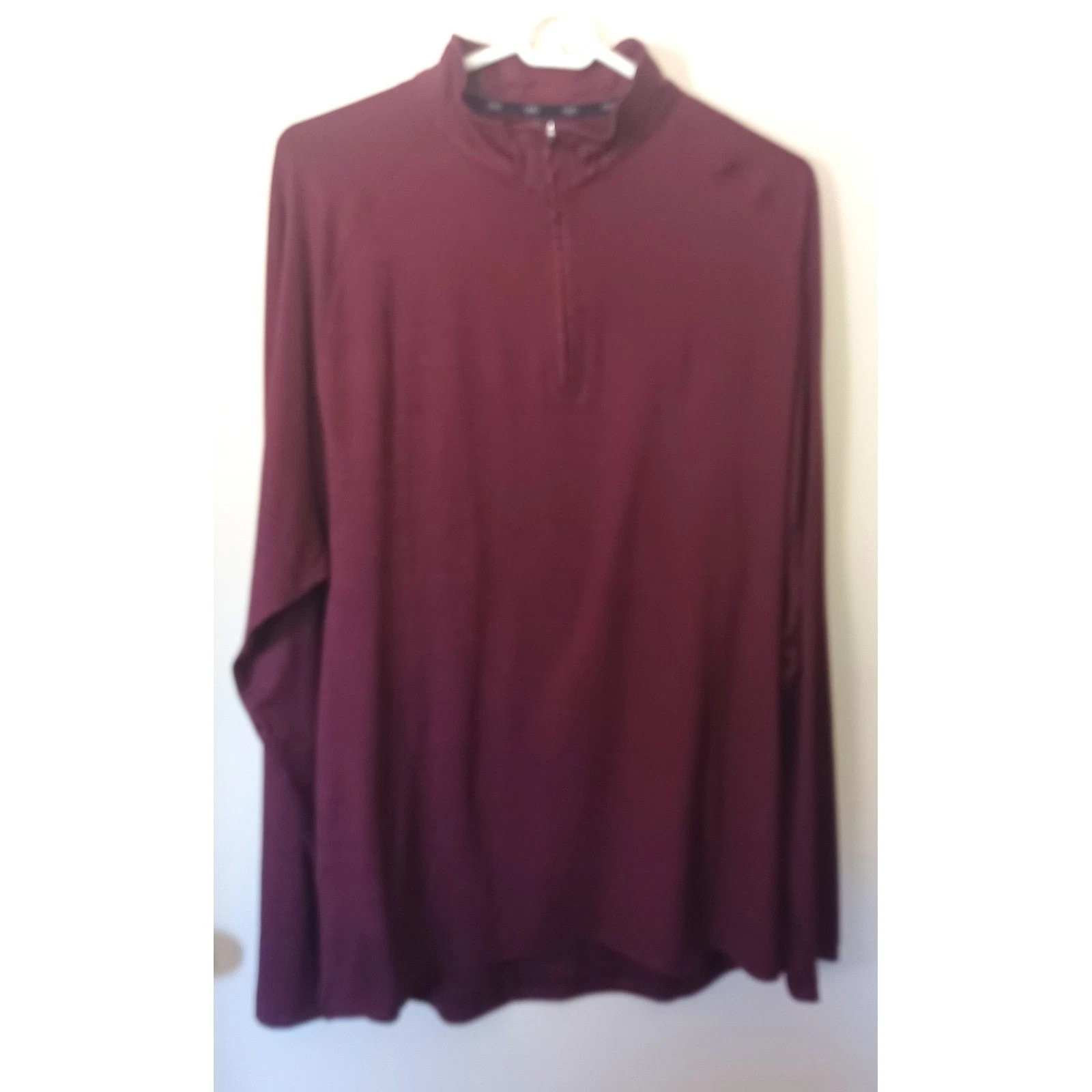 LEG3ND Outdoor Quarter Zip Pullover Men XL Burgundy Long Sleeve Athletic Hiking