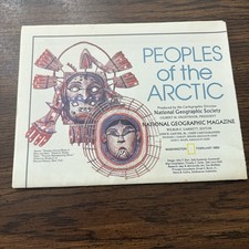 Vintage National Geographic People&rsquo;s Of The Arctic Map Poster February 1983