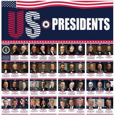 16 Charts Presidents Poster for Classroom 2026, U.S. Presidents in Order Time...