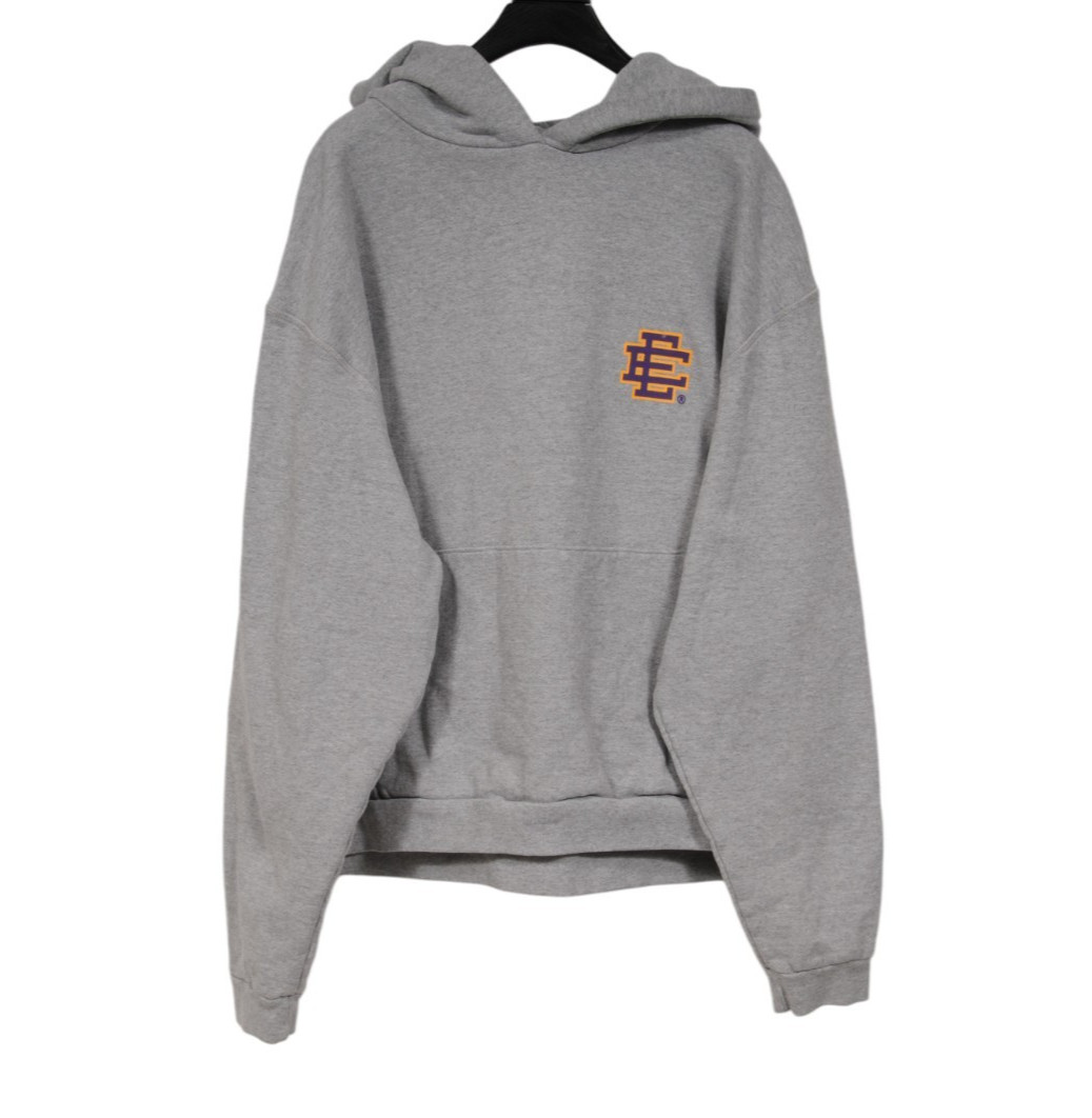 Eric Emanuel EE Basic Logo Hoodie Large Gray Purp… - image 1