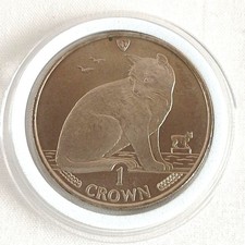 Isle of Man Cat Coin 1 Crown Copper Nickel Crown Cat Collectible Coin