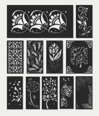 11 CNC LASER CUT FLORAL PATTERN DESIGN COLLECTION   DXF SVG Files