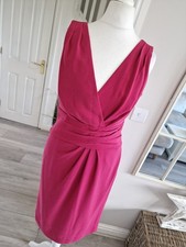 Holly Willoughby Fuscia Pink Figure Hugging Smart Formal Dress Size 10