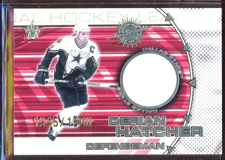 2000-01 Vanguard Dual Game-Worn Jerseys #4 Derian Hatcher/Mike Modano 1345/1500 - Image 2 of 2