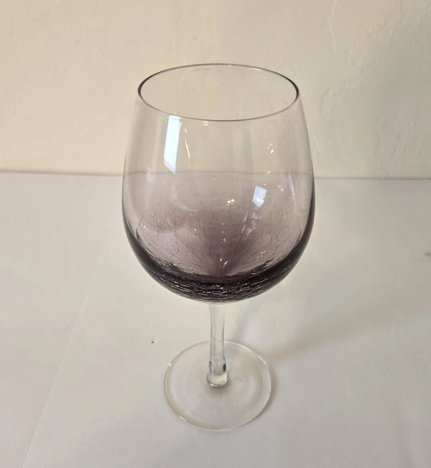 Pier 1 Globo Púrpura Crackle Amatista Vaso Vino Tinto Repuesto Foto 3 de 4