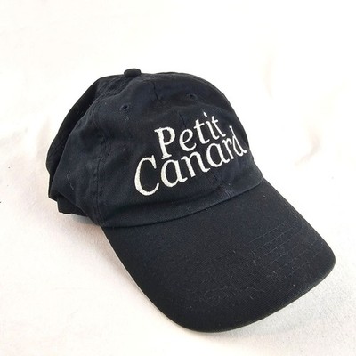 Petit Canard Hat Black Strapback Embroidered Logo Adjustable Cap Pardon Moi