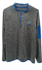 Colosseum Florida Gators Shirt Mens Large Gray Athletic 1/4 Zip Pullover Jacket