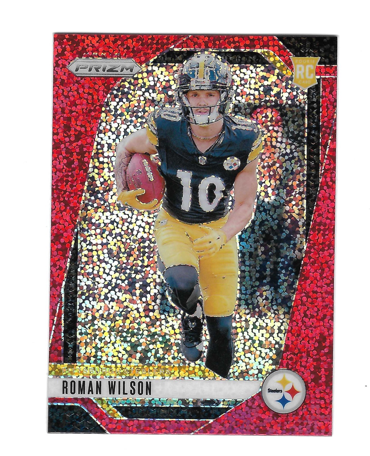 ROMAN WILSON 2024 PANINI PRIZM RED SPARKLE SSP PRIZM ROOKIE RC #384 $25 STEELERS
