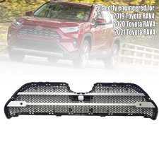 For 19-21 Toyota RAV4 Front Upper Grille Honeycomb Black Chrome Trim 53112-0R130