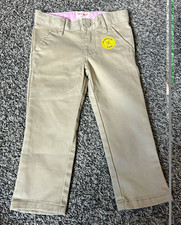 Cat  Jack Girls Khaki Pants Beige Size 2T Reinforced Knee Cotton Twill