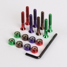 Skateboard Hardware Kit Mounting Screws Bolts Nuts Set Spanner, Multicolor