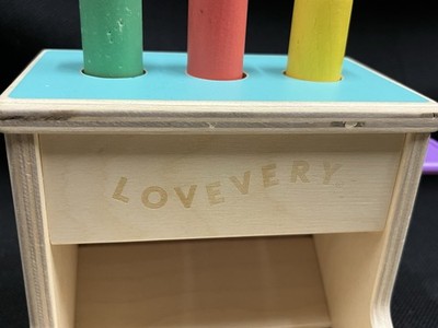 Lovevery Wooden Peg Drop Lovevery Mix Toy Lot wooden peg drop box spinning rainbow Montessori Play main image 2