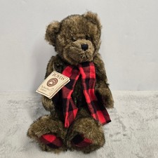 Boyds Bear Woody G Mountainpine Best Dressed Series Plaid Scarf Jointed Plush