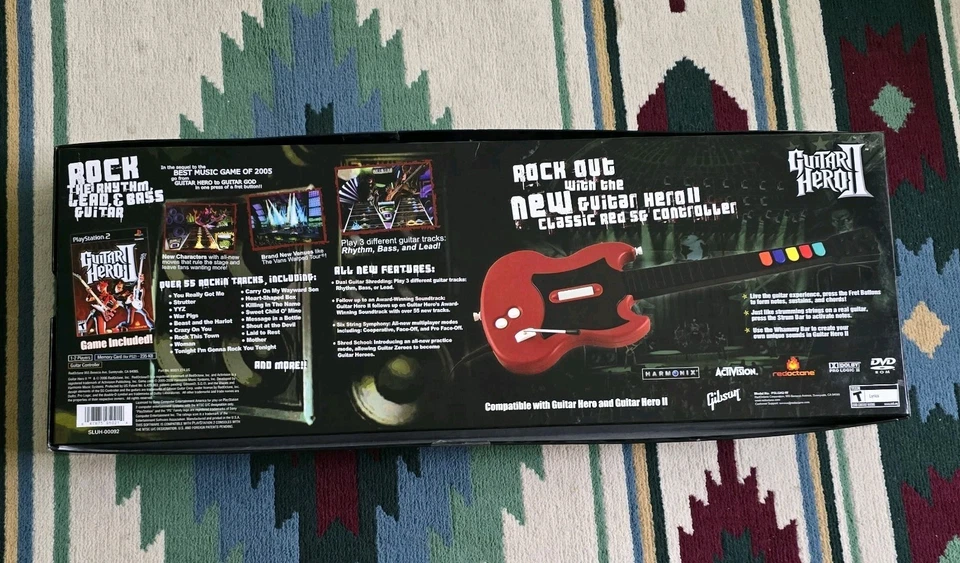 PS2 Guitar Hero 2 SG Paquete de Guitarra con Caja 3 Juegos GH1 GH2 GH3 Lote Foto 2 de 4