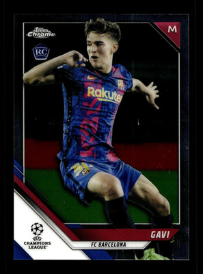 2021-22 Topps Chrome UEFA Champions UCL #25 Gavi RC Rookie