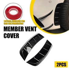 2PCS Black Universal Glossy Side Car Exterior Vent Fender Wing Air Trim Cover