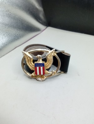 Vintage 2nd Amendment Eagle USA 1975 Messing Gürtelschnalle & Gürtel Größe 40 Z800