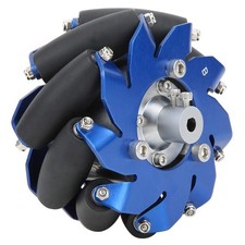 4in Mecanum Wheel Left Aluminum with TPU Rubber Rollers for Industrial Robots 50