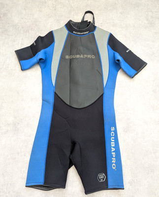 ScubaPro Neoprenanzug Herren Große 52 Schwarz Blau Neopren Shorty 2,5mm TPF 24 Back Zip
