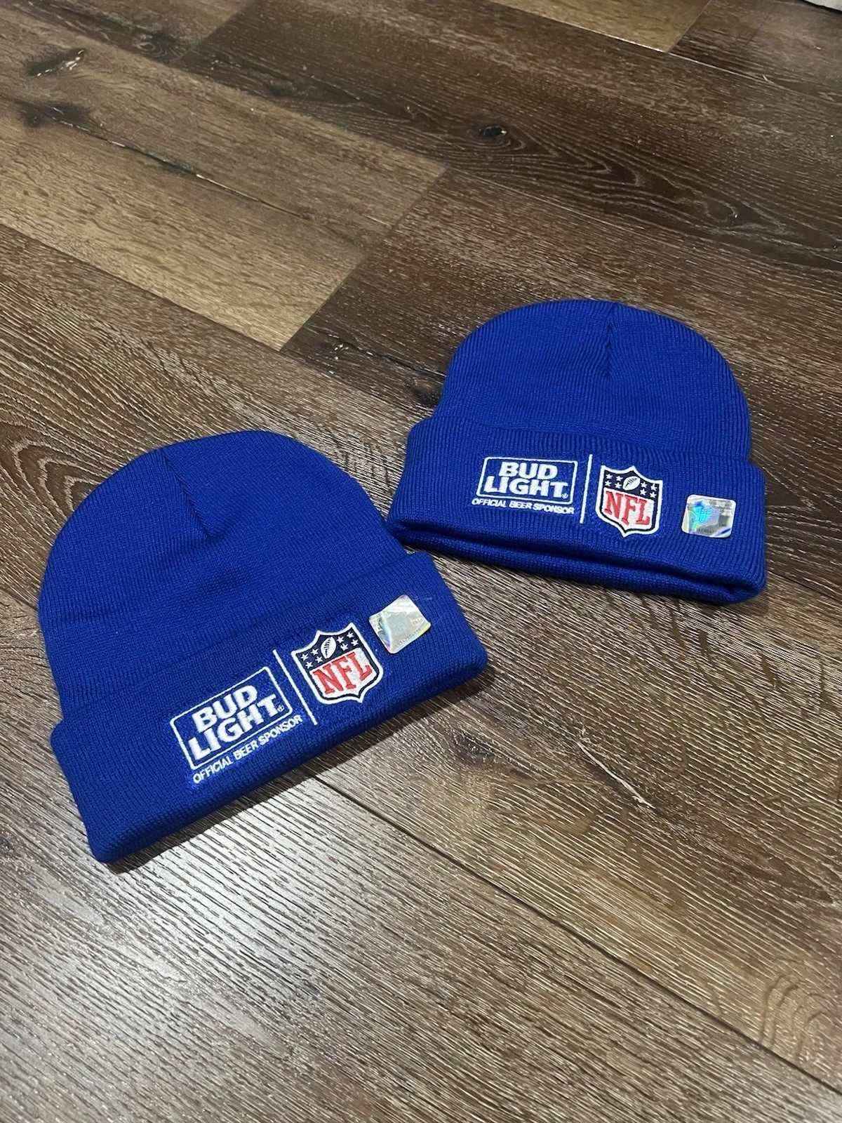 NFL Bud Light Beanie Hat Blue Color Two Total Men And Women One Size Fits All