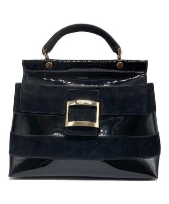 Roger Vivier 2WAY Bag Black Leather Italy Used Authentic