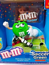 M&M MARS - SOCCER GREEN W/2 BAGs OF M&Ms ,, SMALL SIZE, NIB!!     (E1