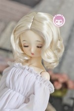 1/6 1/4 1/3 Super Soft Short Curly Lady Hair Faux Mohair Silk Wig Fit Bjd Doll