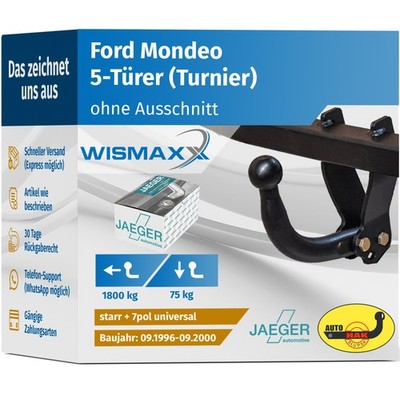 ANHÄNGERKUPPLUNG starr für Ford Mondeo Kombi 96-00 +7pol E-Satz ABE