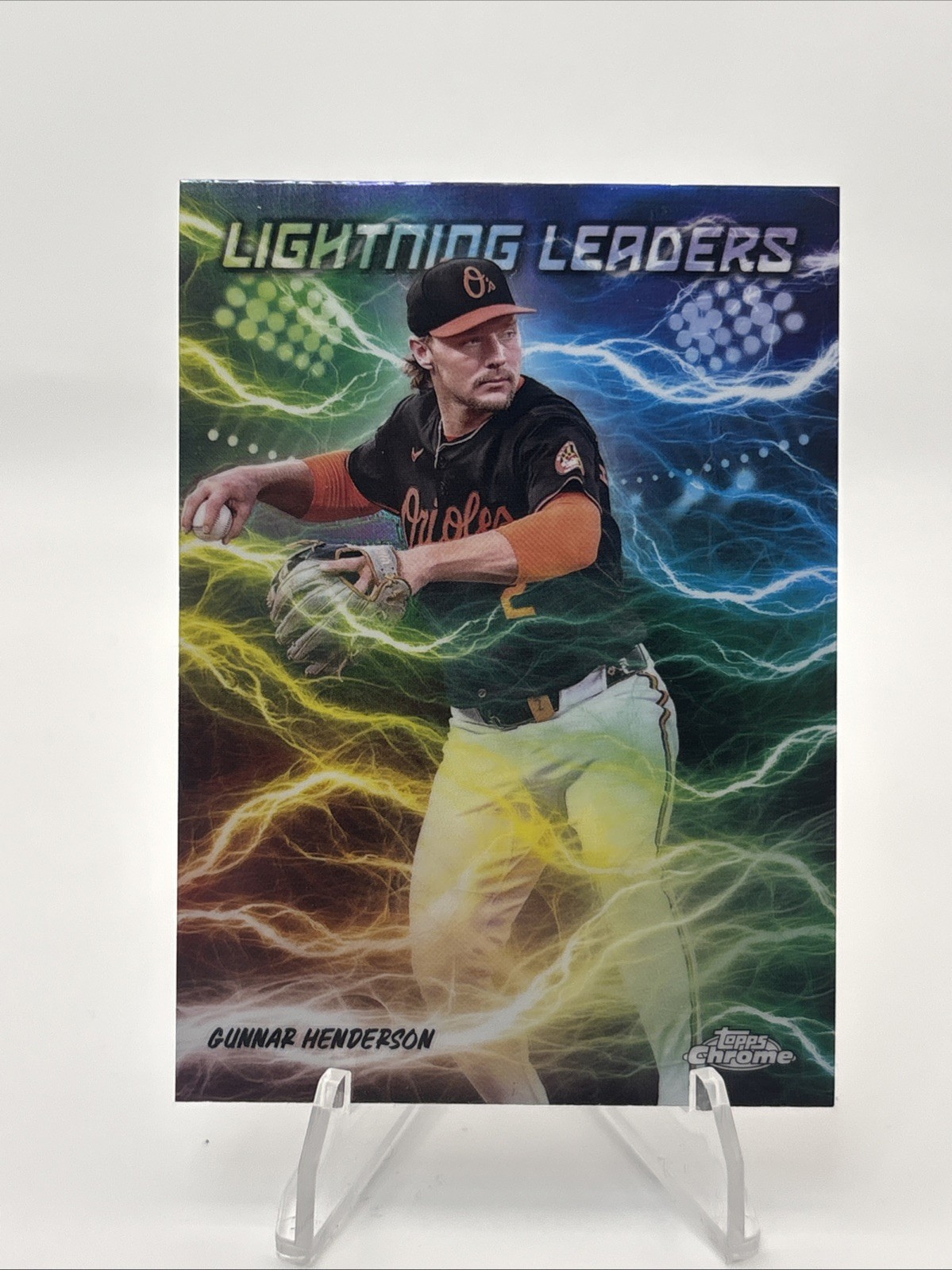 2025 Topps Chrome Gunnar Henderson Lightning Leaders SSP #LL-4 Orioles