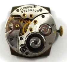 Vintage Elgin Hand Wind Mechanic 17J Wrist Watch Movement lot.v5