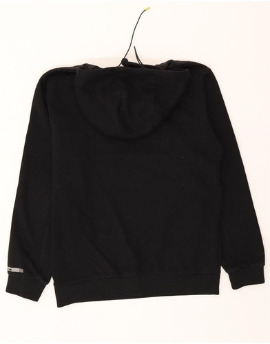 ELLESSE Hombres Gráfico Cremallera Cuello Sudadera con Capucha Jersey Grande Negro Algodón DH18 - Imagen 2 de 3