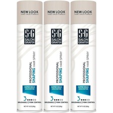 3 Pack Salon Grafix Professional Shaping Hair Spray Super Hold Unscented 10Oz Ea