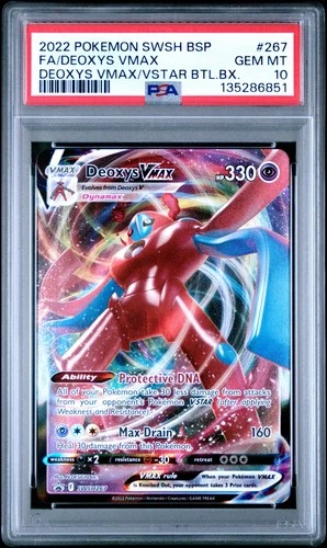 2022 POKEMON SWSH BSP BLACK STAR PROMO DEOXYS VMAX SWSH267 FULL ART HOLO PSA 10