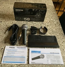 Shure SM58 Vocal Microphone with Clip Holder & Cable New New