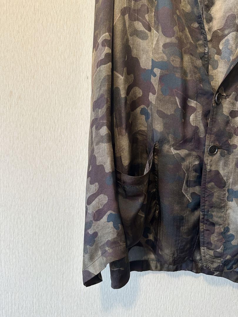 Dries Van Noten Camo Tailored Jacket Rayon Size 48 Auth From