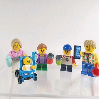 LEGO BAM City Family Double Face Baby Stroller Mom Dad Boy Girl Man Women Soda