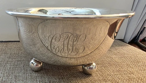 Vintage Baker Manchester Silver Co. 834B Sterling Silver Bowl 4 1/4" footed