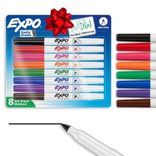 EXPO Low Odor Dry Erase Markers Ultra-Fine Tip Assorted Colors 8 Count