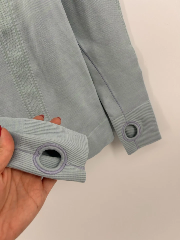 Camisa Manga Larga Ivivva by Lululemon Niñas Verde Ombré Fly Tech Talla 12 Capucha Foto 3 de 4