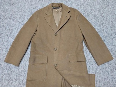 vintage USA made BROOKS BROTHERS overcoat 42R camel wool 1970s