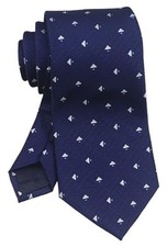 Men's Striped Tie Classic Formal Woven Wedding Groomsmen One Size Navy Square