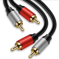 2RCA to 2RCA Cable 3Ft Gold-Plated 2 RCA Male to 2 RCA Male Stereo Audio Cabl...