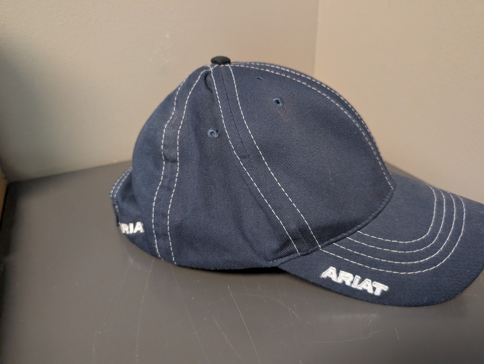 Ariat Navy Baseball Hat Cap  Adjustable Hook&Loop… - image 2