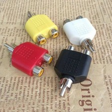 4x RCA Y Splitter 1 Male to 2 Female Cable Adapter / Audio AV UK Supe- H9O3