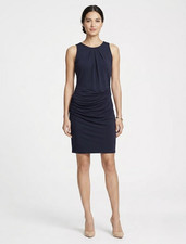 Michael Kors Draped Matte Jersey Sheath Dress Black Size M EUC Cocktail Wedding
