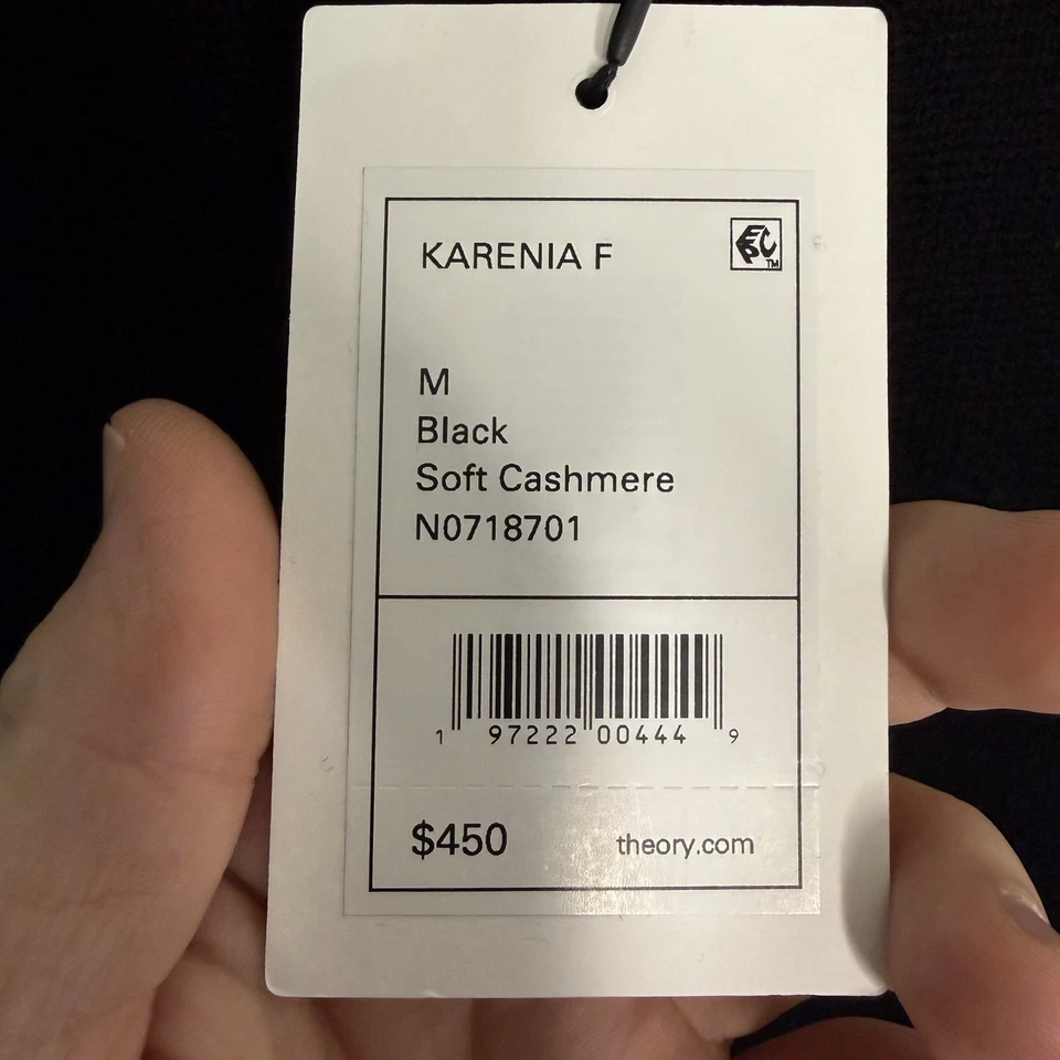 Nuevo con etiquetas Suéter de Cachemira Theory Karenia Negro Para Mujer Talla Mediana Clásico Precio de venta sugerido por el fabricante 450 USD Foto 3 de 4